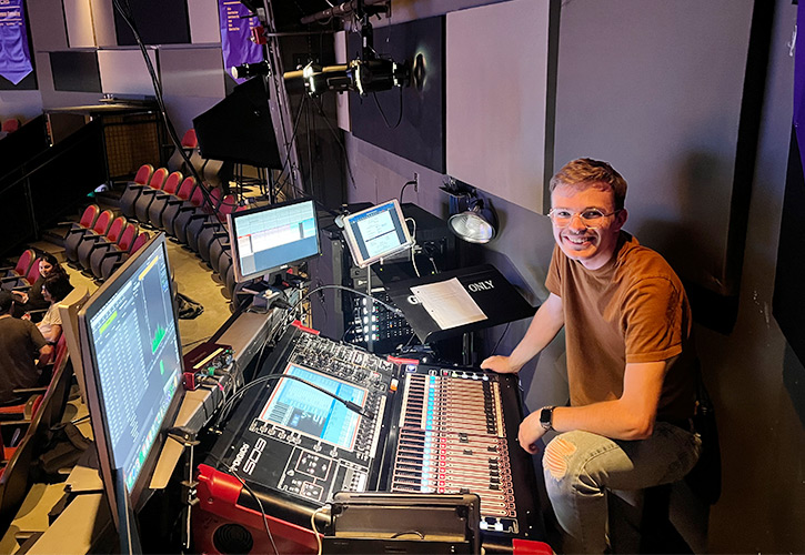 David on standby to mix The 25th Annual Putnam County Spelling Bee