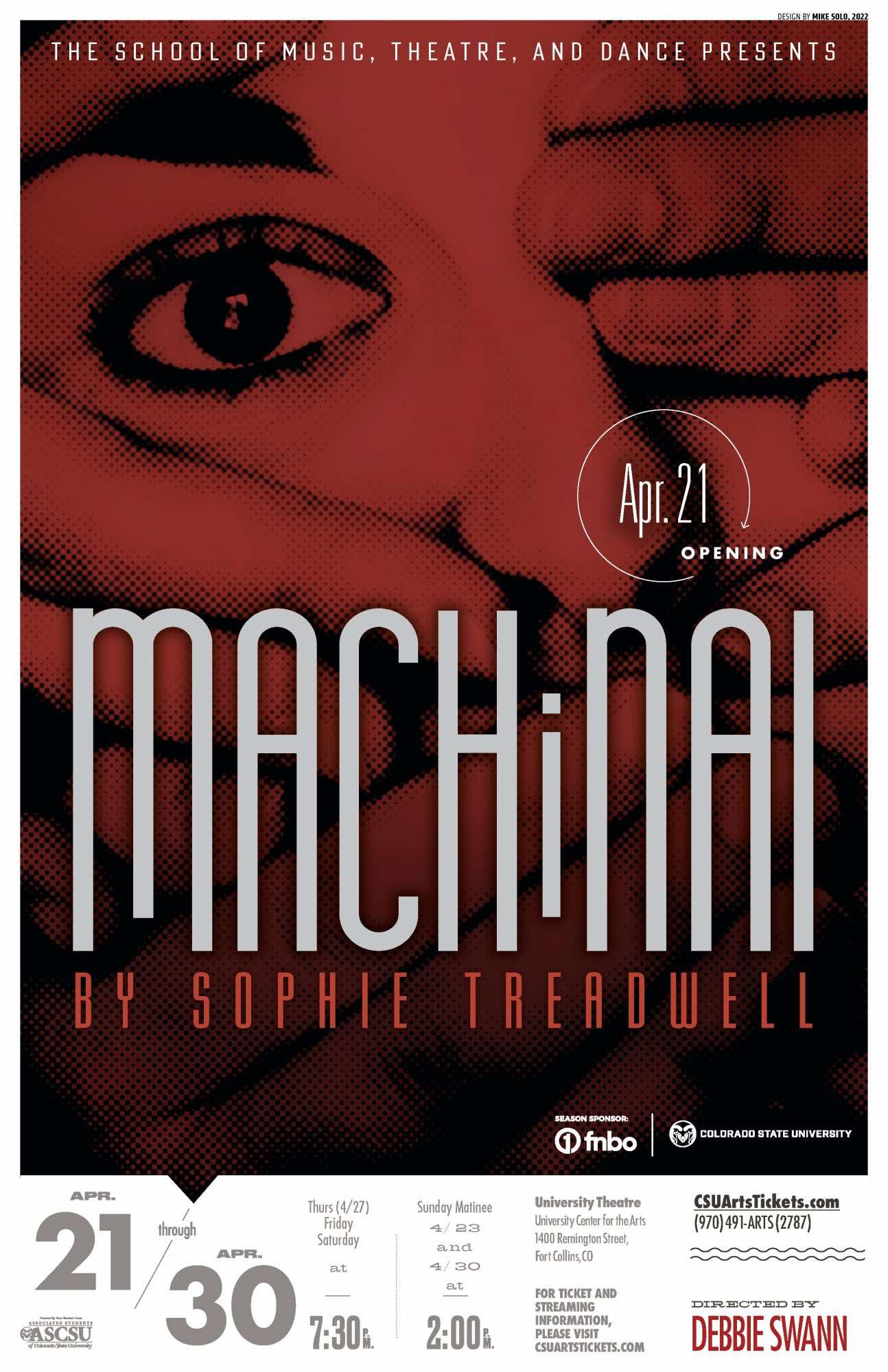 poster for Colorado State University's 2022 production of Machinal